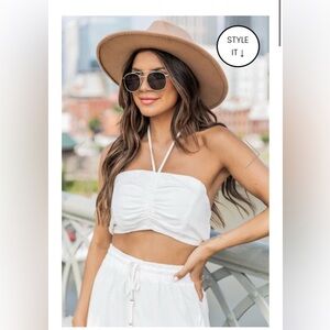 NWOT Pink Lily Crop Top